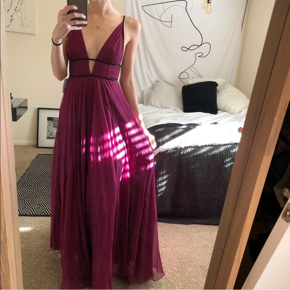 Nordstrom Dresses & Skirts - Topshop maroon black beaded gown